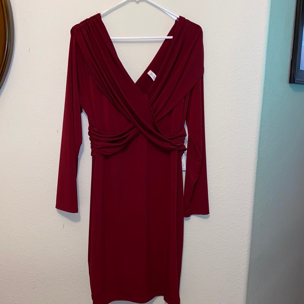 New Burgundy plus size dress